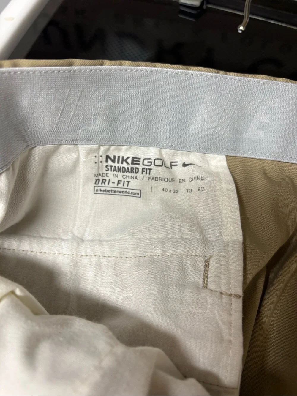 Nike Golf Dri Fit Standard Fit Golf Pants Khaki Tan Beige 40 x 32